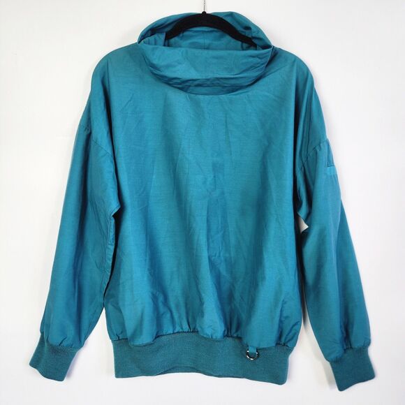 VTG Lands End Womens Size S Teal 90s Collared Pullover Windbreaker Jacket - Picture 1 of 8